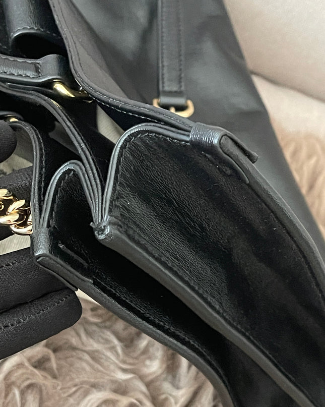 Preloved Authentic Rank A Gucci Horsebit 1955 tote bag in black leather