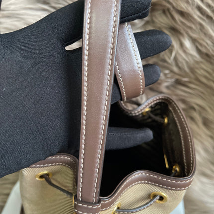 Preloved Prada  2021 Logo Jacquard Bucket Bag