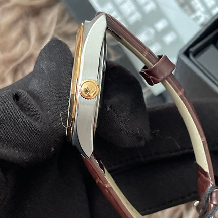 Preloved Authentic Tissot  T-Classic PR 100 White Dial Brown Leather Strap Watch for Men