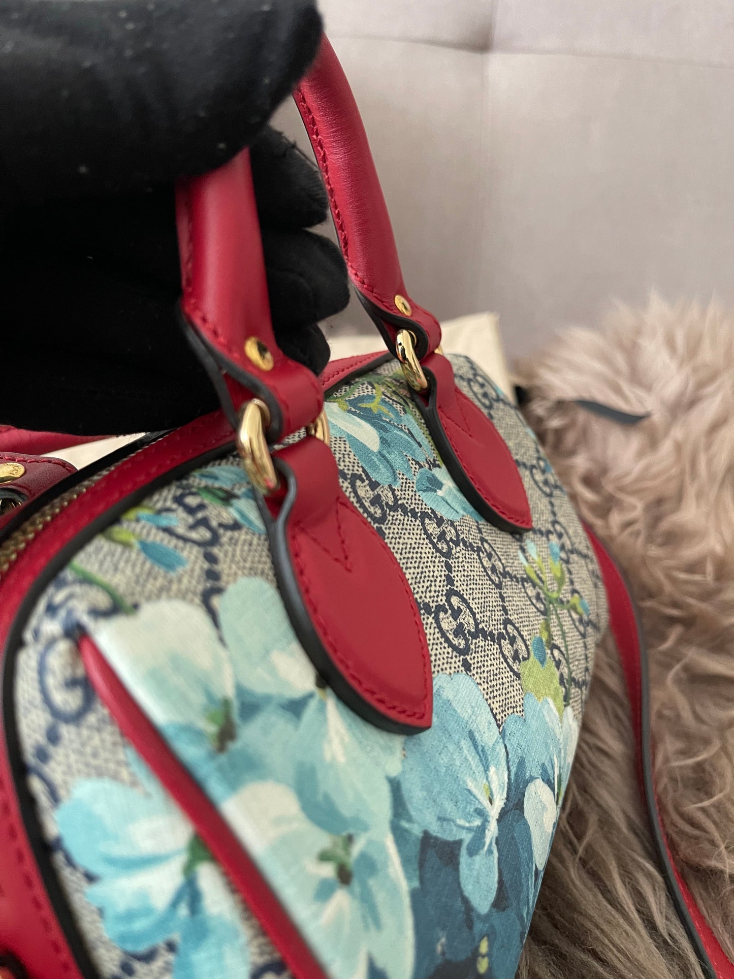 Preloved Authentic Gucci GG Blooms Mini Boston Bag