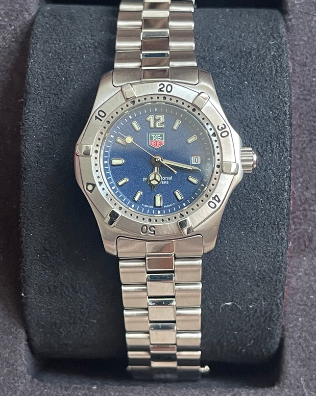 Preloved Authentic TAG Heuer Professional 200m Ladies Watch — Stainless Steel, Blue Dial