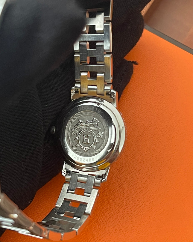 PRELOVED AUTHENTIC HERMES STAINLESS STEEL CLIPPER WATCH 24MM/16.5CM