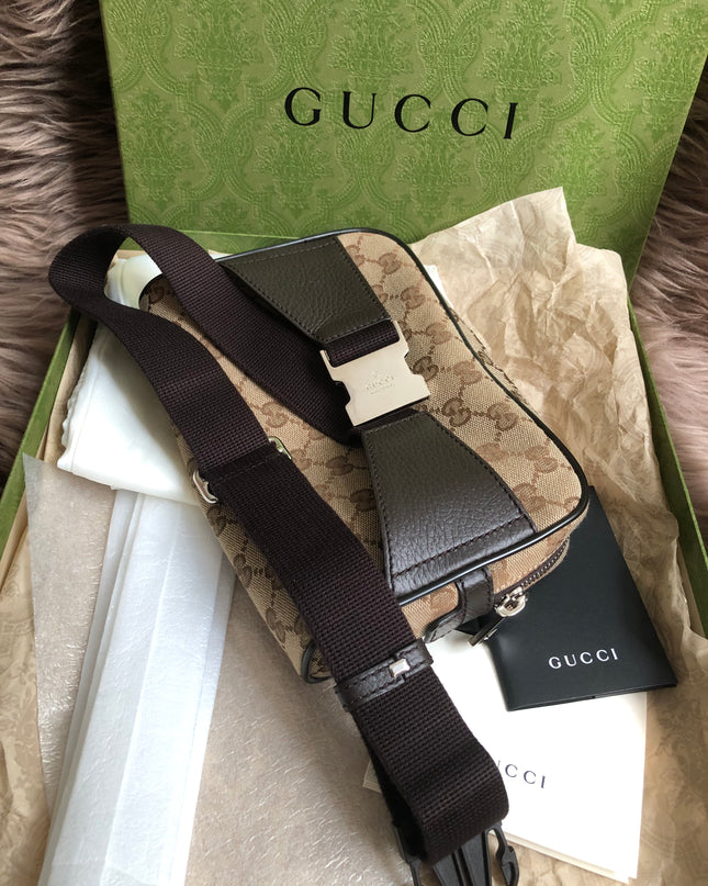 Preloved Gucci Waist Belt Bag GG Canvas