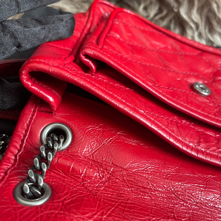 Preloved Authentic Saint Laurent Niki Baby Shoulder Bag — Red