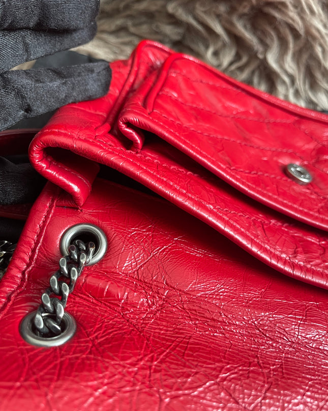 Preloved Authentic Saint Laurent Niki Baby Shoulder Bag — Red