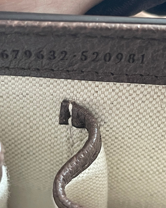 Preloved Authentic Gucci GG Supreme Canvas Leather and Python Medium Bamboo 1947 Top Handle Bag