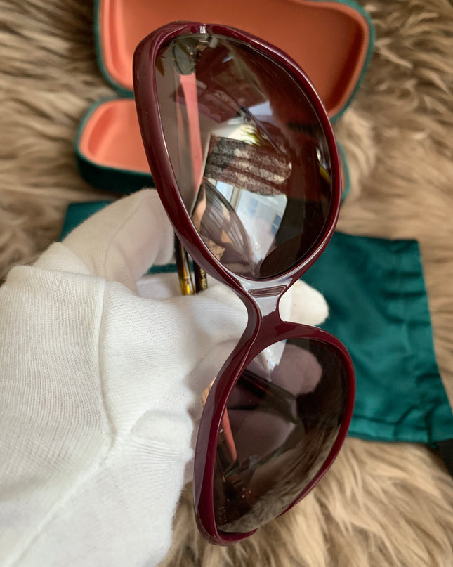 Gucci Burgundy/Black GG00765 Butterfly Sunglasses
