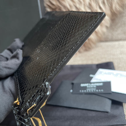 Preloved Authentic Saint Laurent Pouch Avenue Black Python Chain Bag