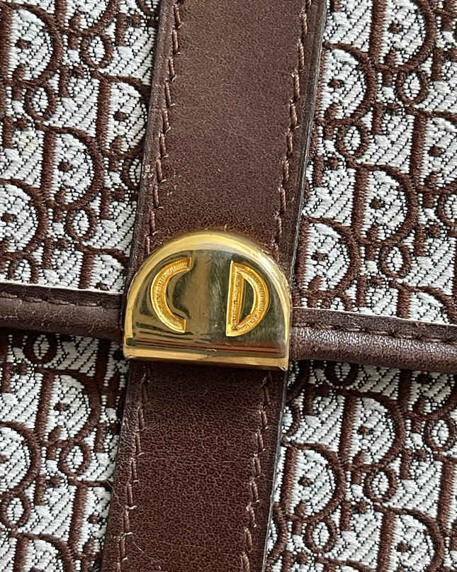 Preloved Authentic Christian Dior Trotter long wallet in brown logo monogram canvas