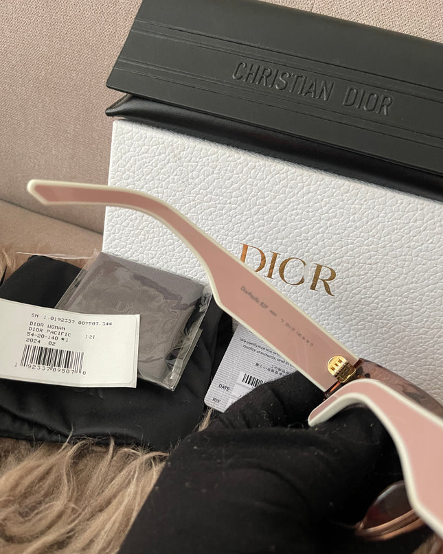 PRELOVED AUTHENTIC DiorPacific B2I Transparent Pink Butterfly Sunglasses