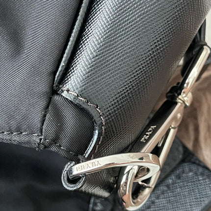 Preloved Authentic  Prada Tessuto Nylon and Saffiano Leather Messenger Bag