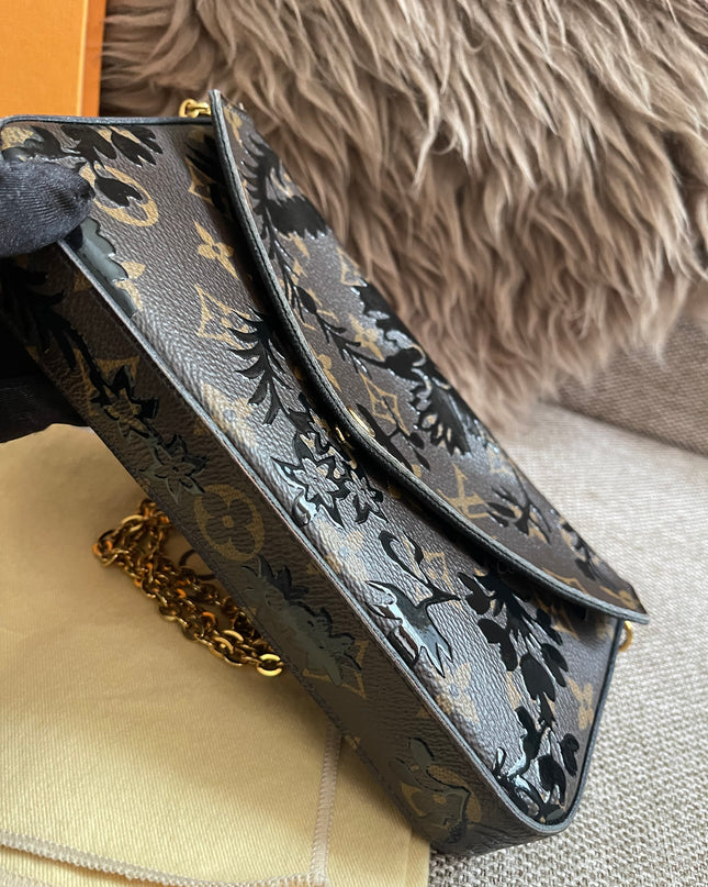 Preloved Authentic LV Félicie Pochette – Limited Edition Floral Jacquard Canvas