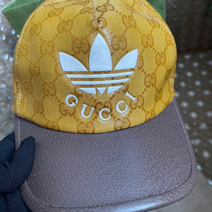 UNUSED Gucci x Adidas GG Monogram Baseball Hat