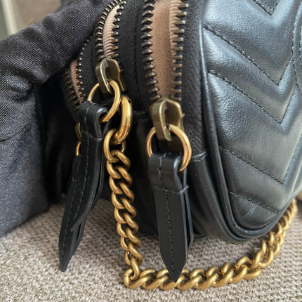 Preloved Authentic Gucci GG Marmont Mini Chain Bag – Black
