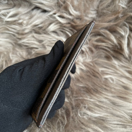 Pre-Owned Louis Vuitton Card Holder Damier Ebene Canvas