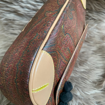 Etro Multicolor Paisley Coated Canvas and Leather Flap Crossbody Bag