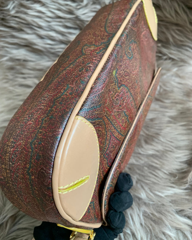 Etro Multicolor Paisley Coated Canvas and Leather Flap Crossbody Bag