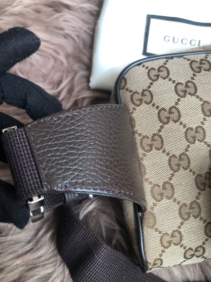 Preloved Gucci Waist Belt Bag GG Canvas