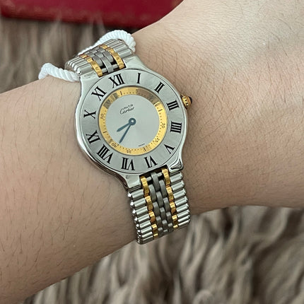 Preloved Authentic Rank A Cartier 21 Must de Cartier Watch 16.5cm