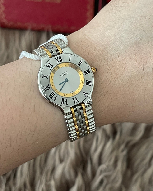 Preloved Authentic Rank A Cartier 21 Must de Cartier Watch 16.5cm
