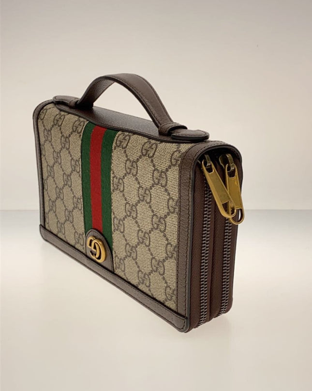 Preloved Authentic Rank A Gucci Ophidia GG travel case