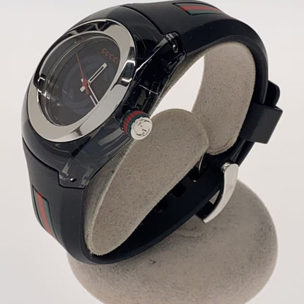 Preloved Authentic GUCCI SYNC/Sherry Line/Wristwatch/Analog/Rubber/BLK/137.3