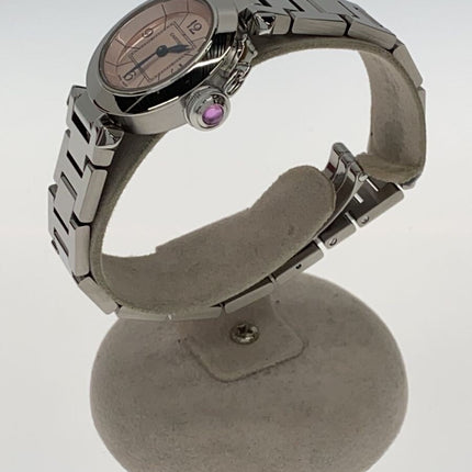 Preloved Authentic Cartier Quartz watch / Miss Pasha / Analog / Stainless steel / Pink / Silver