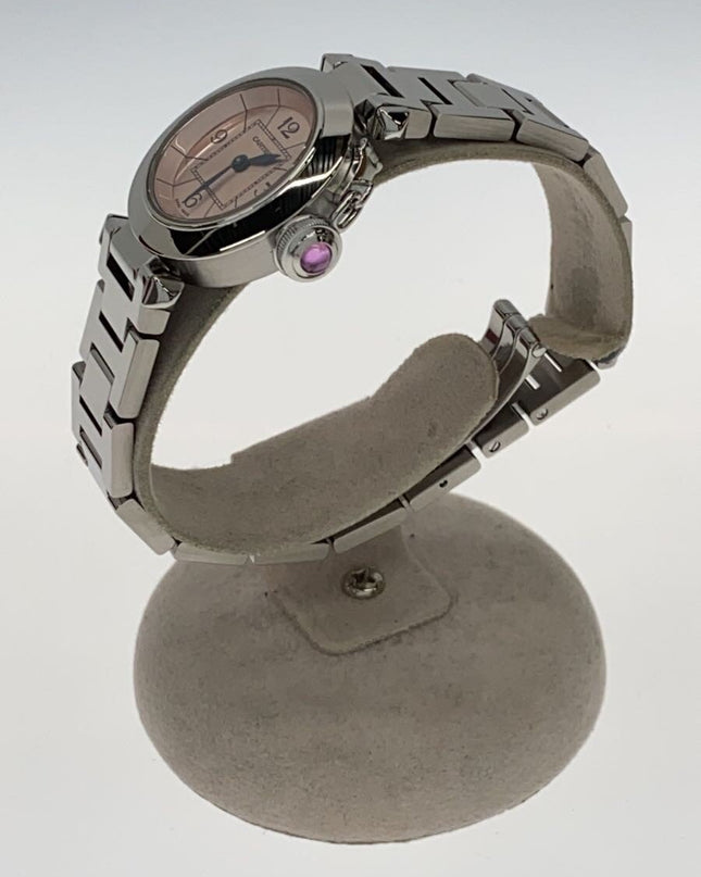 Preloved Authentic Cartier Quartz watch / Miss Pasha / Analog / Stainless steel / Pink / Silver