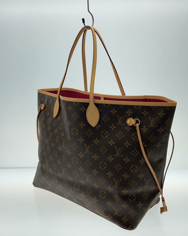 Preloved Authentic LOUIS VUITTON 2) Neverfull GM Monogram Canvas, Fuchsia, PVC, Brown, All-Over Print, M40991