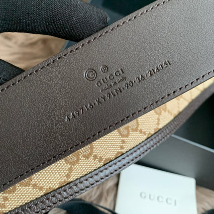 GUCCI GG SUPREME GUCCISSIMA CALFSKIN PALLADIUM BUCKLE BELT