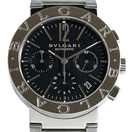 Preloved Authentic Rank A ★Box and warranty included! Excellent condition! BVLGARI Bvlgari Bvlgari BB38SSCH BB38BSSDCH Chronograph Automatic Men's Watch★