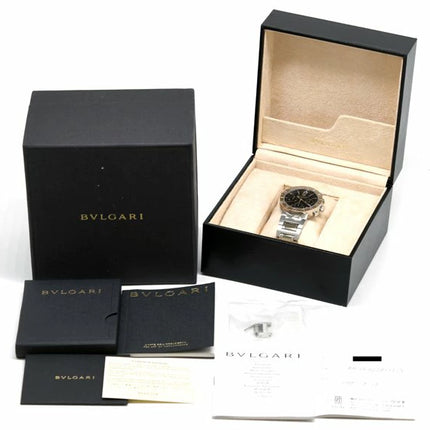 Preloved Authentic Rank A ★Box and warranty included! Excellent condition! BVLGARI Bvlgari Bvlgari BB38SSCH BB38BSSDCH Chronograph Automatic Men's Watch★