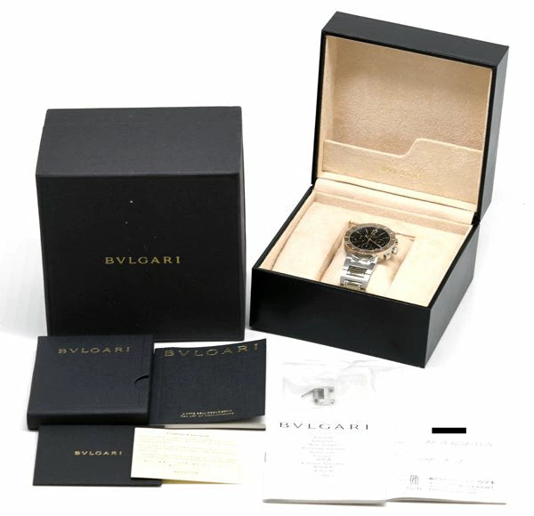 Preloved Authentic Rank A ★Box and warranty included! Excellent condition! BVLGARI Bvlgari Bvlgari BB38SSCH BB38BSSDCH Chronograph Automatic Men's Watch★