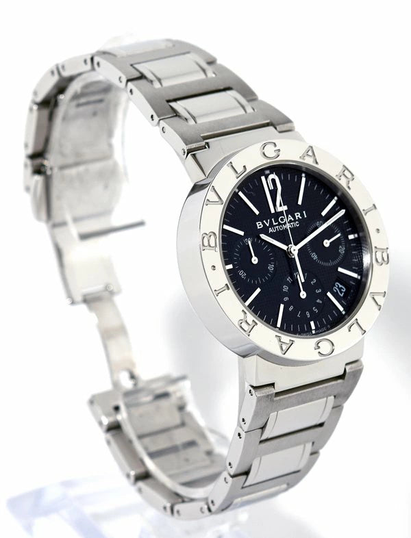 Preloved Authentic Rank A ★Box and warranty included! Excellent condition! BVLGARI Bvlgari Bvlgari BB38SSCH BB38BSSDCH Chronograph Automatic Men's Watch★