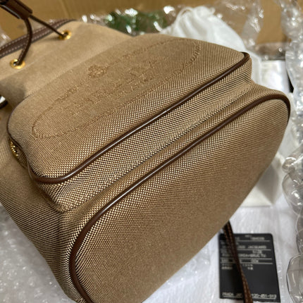 Preloved Prada  2021 Logo Jacquard Bucket Bag