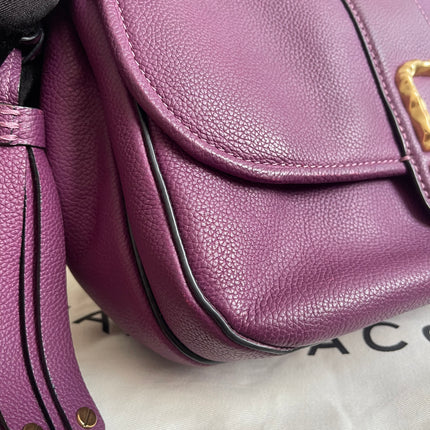 Preloved Authentic Marc Jacobs Interlock Saddle Bag in Plum