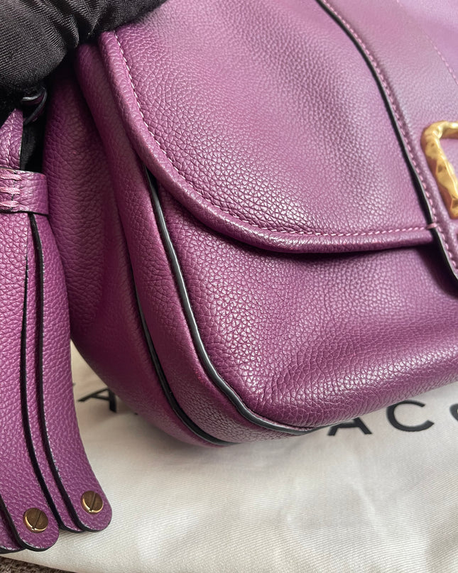 Preloved Authentic Marc Jacobs Interlock Saddle Bag in Plum