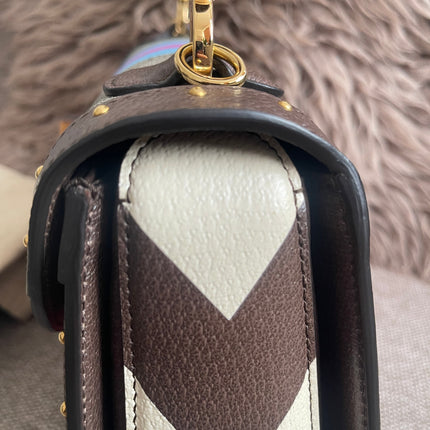 Preloved Authentic Gucci GG Supreme Canvas Leather and Python Medium Bamboo 1947 Top Handle Bag