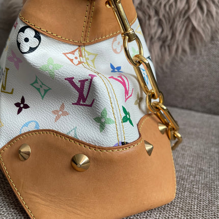 Preloved Authentic Louis Vuitton Monogram Multicolore Judy MM – White
