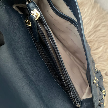 Preloved Authentic Michael Kors Black Leather Small Sloan Studded Chain Shoulder Bag