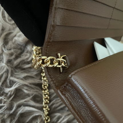 Preloved Authentic Gucci Horsebit 1955 Wallet with Chain in GG Supreme canvas