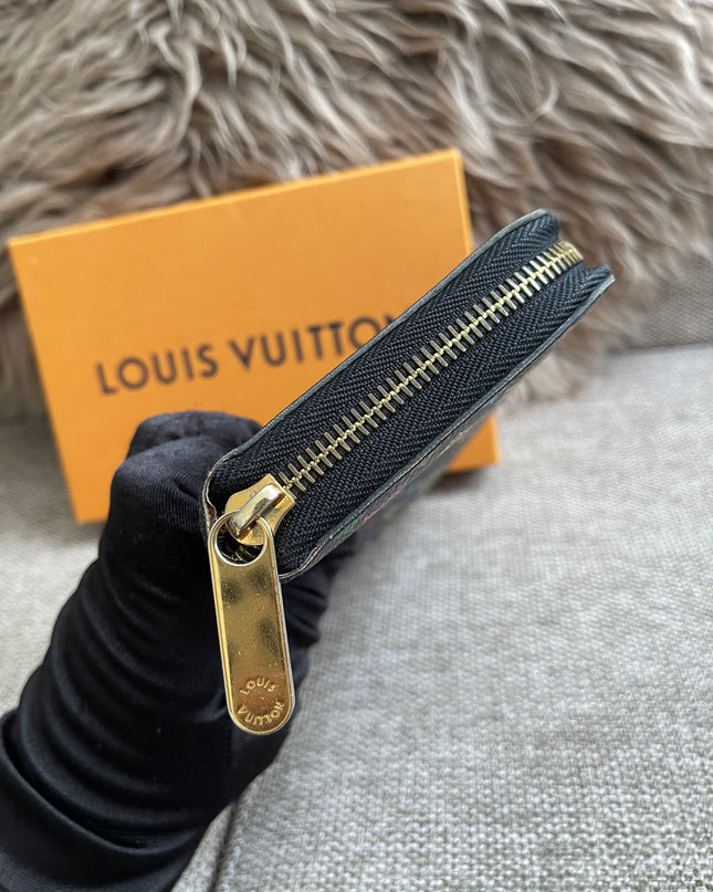 Preloved Authentic Louis Vuitton Zippy Wallet – Multicolor Monogram Black (Murakami) with Box