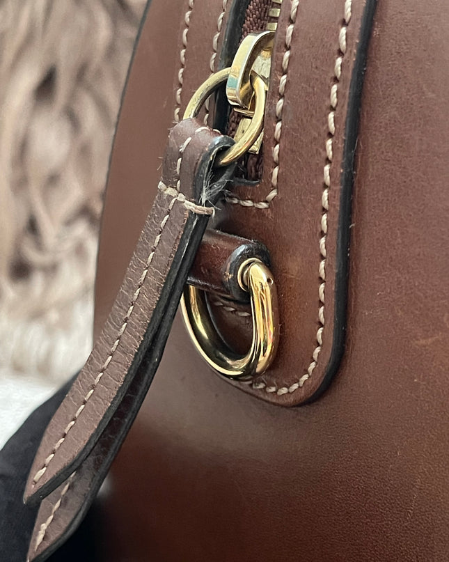 Peloved Authentic Gucci GG Supreme Duffle/Boston Mini – Tan Leather Trim with Strap