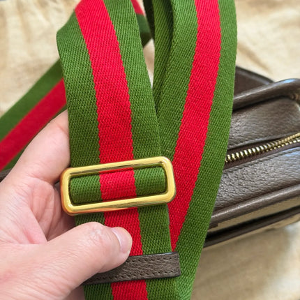 Preloved Authentic Gucci Monogram Jumbo GG Textured Dollar Calfskin Web Mini Crossbody Bag