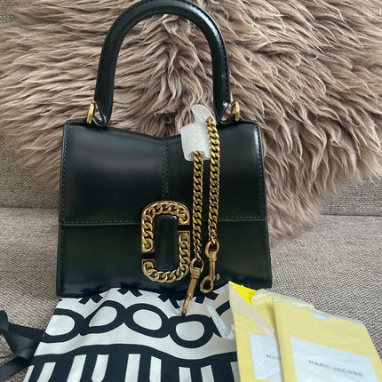Preloved Authentic Marc Jacobs The St. Marc Top Handle Bag in Black — Brand New
