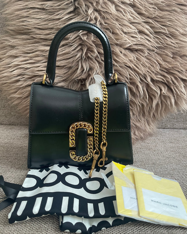 Preloved Authentic Marc Jacobs The St. Marc Top Handle Bag in Black — Brand New
