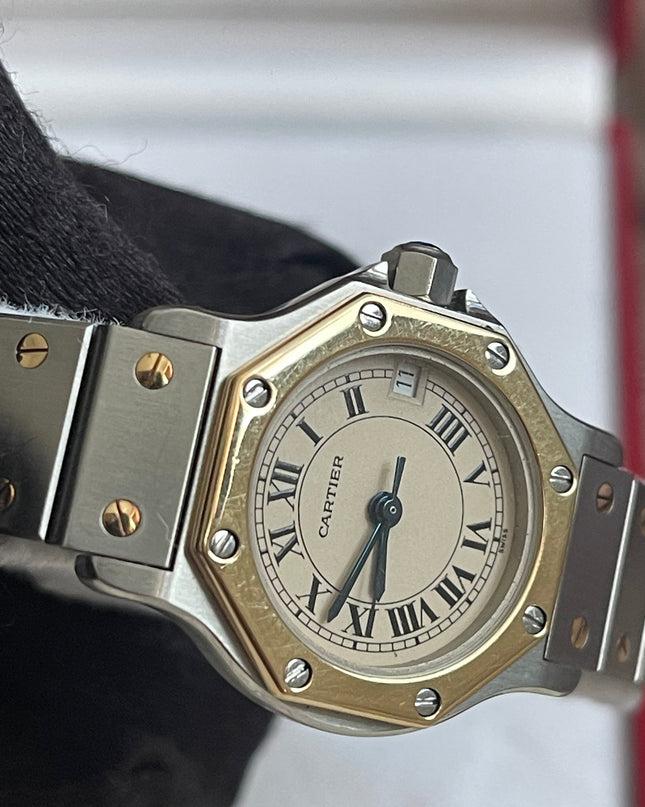 Preloved Authentic Cartier Santos Octagon — Two-Tone Steel & 18k Gold