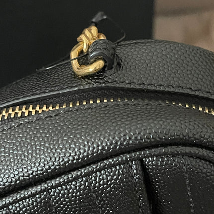 Preloved Authentic Saint Laurent Mini Lou Camera Bag in black quilted leather with gold-tone hardware