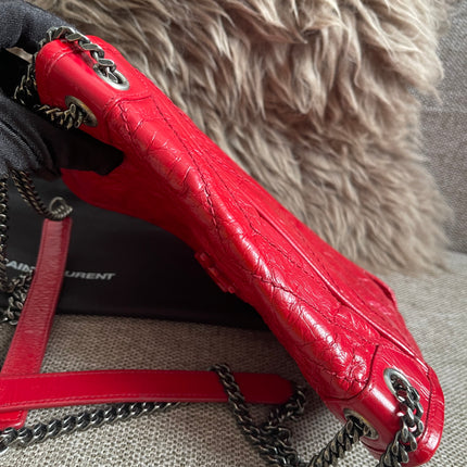 Preloved Authentic Saint Laurent Niki Baby Shoulder Bag — Red