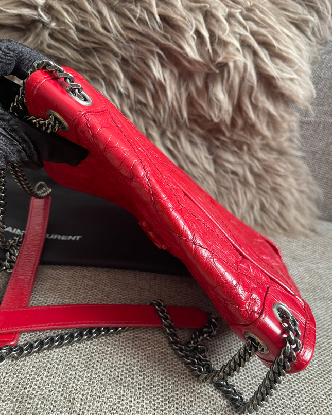 Preloved Authentic Saint Laurent Niki Baby Shoulder Bag — Red